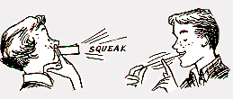 The Make couple making sounds with their mouths.