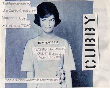 original handbill for New Year's Eve show at Cubby Control Dec. 31, 1998