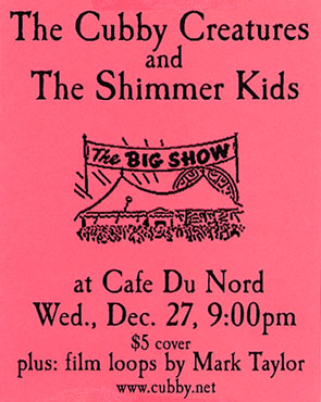 original handbill for Cafe du Nord show Dec. 27, 2000