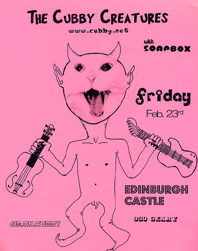 original flyer for Edinburgh Castle show with Soapbox Feb. 23, 2001