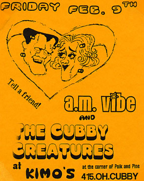 original handbill for Kimo's show with A.M. Vibe