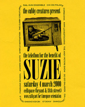 original handbill for Telethon for the Benefit of Suzie show Mar. 4, 2000